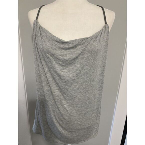 Cynthia Steffe Womens Solid Gray Chain Cowl Neck Tank Top Medium - Picture 1 of 7